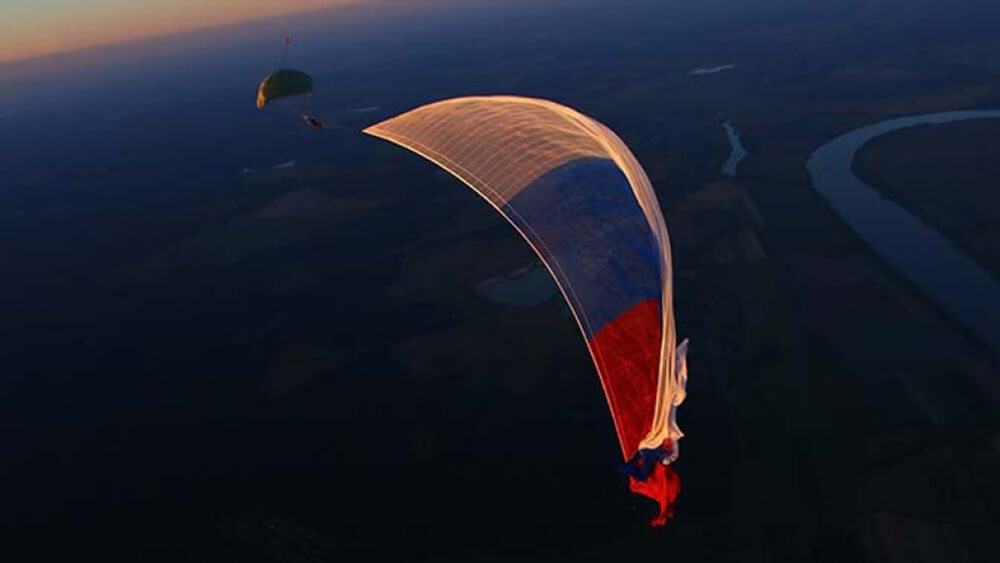 white blue red